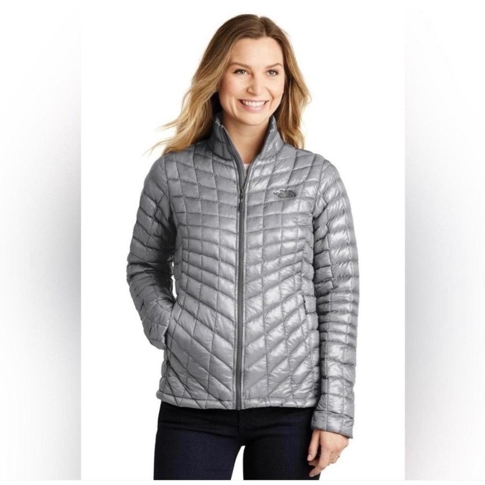 The North Face Womens ThermoBall Trekker Jacket Mid-Grey XS Full Zip Pakable